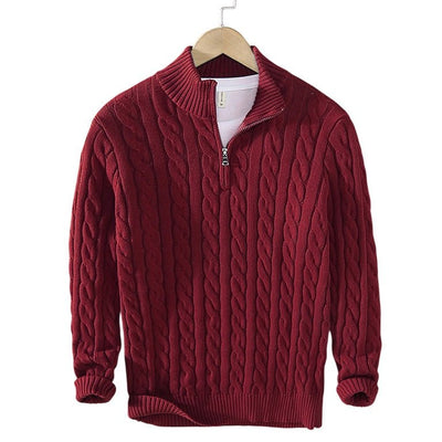 TAEBAEK | Maglione a Coste con Zip e Design Unico