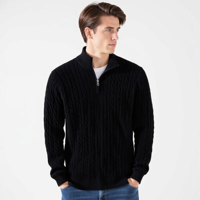 TAEBAEK | Maglione a Coste con Zip e Design Unico