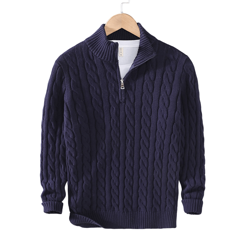 TAEBAEK | Maglione a Coste con Zip e Design Unico
