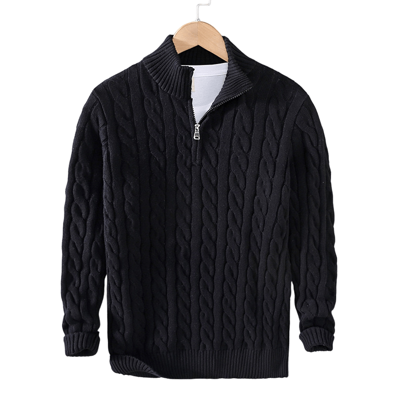 TAEBAEK | Maglione a Coste con Zip e Design Unico