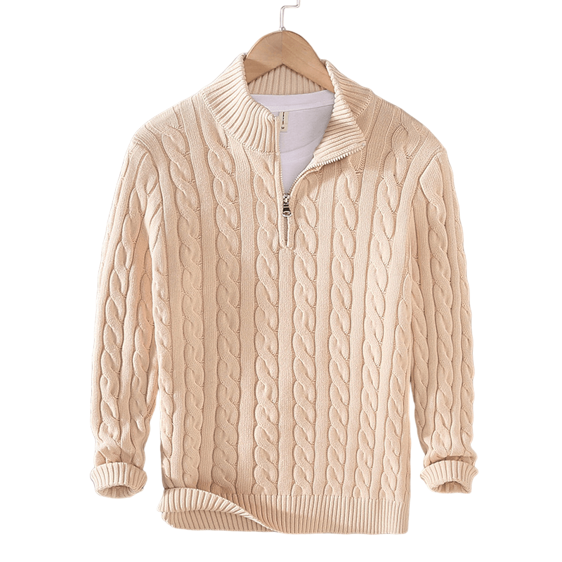 TAEBAEK | Maglione a Coste con Zip e Design Unico