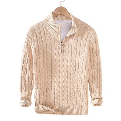 TAEBAEK | Maglione a Coste con Zip e Design Unico