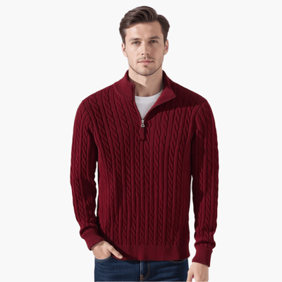 TAEBAEK | Maglione a Coste con Zip e Design Unico